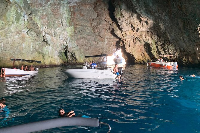 Blue Cave Kotor Swim, Mamula&Lady of the Rock 3 Hour Ticket Tour - Inside the Blue Cave for a short, bright stop