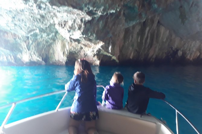 Boat tour to Lady of the Rock , Submarine base & Blue Cave swim - Mamula Fortress from the water