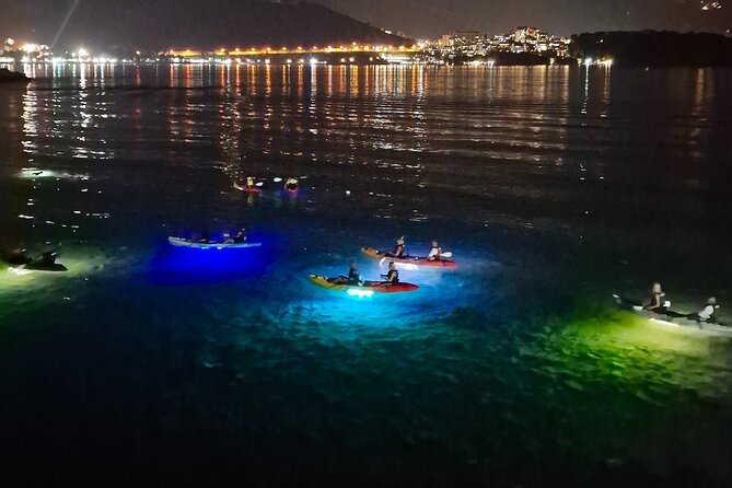 Budva: 2-Hour «Night Lights» Kayak Tour - Crossing the shallow ridge toward Sveti Nikola Island