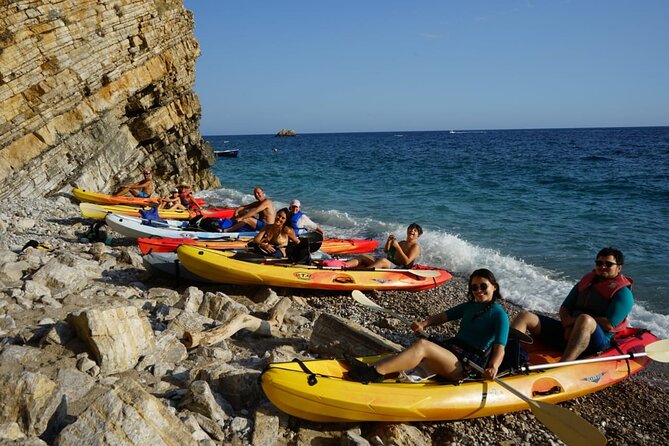 Budva Bay: Kayak & SUP Tour to Coastal Caves - A rest at Calypso Beach