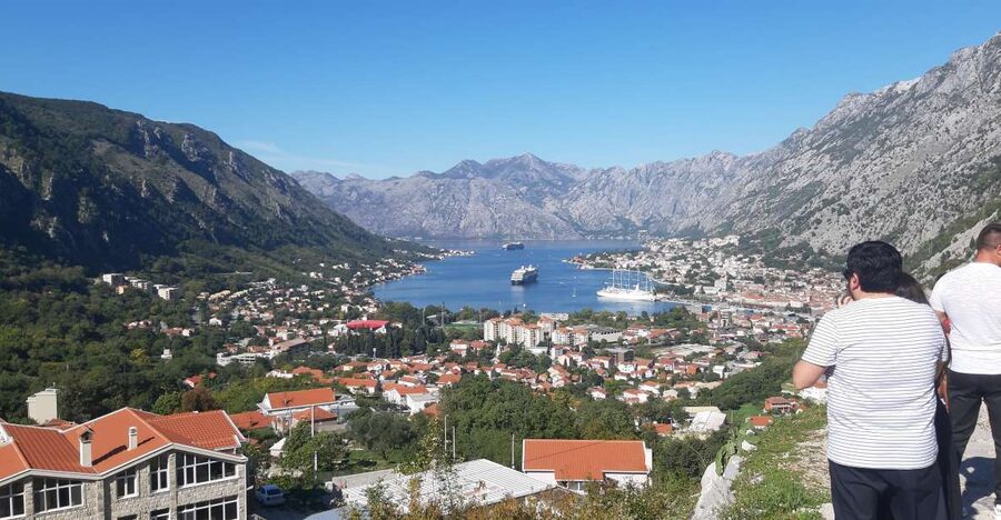 The Bay of Kotor seen from the mountain road above Kotor